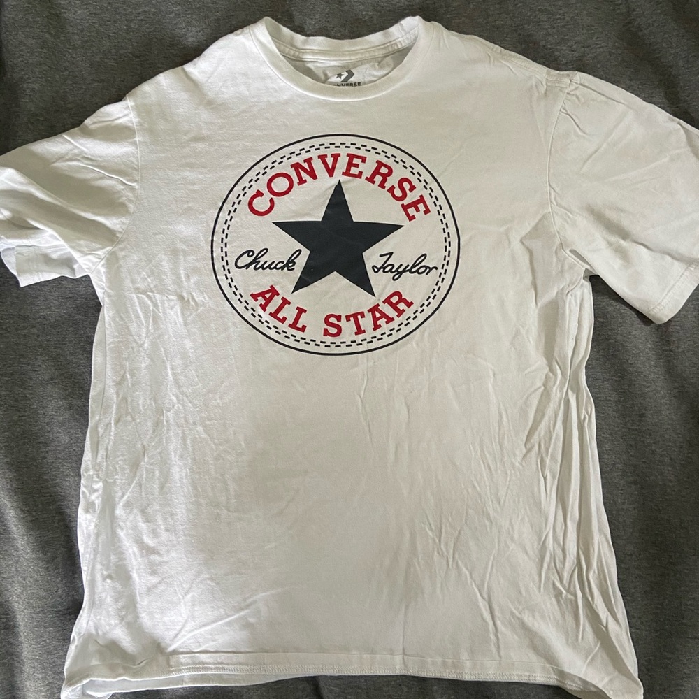 White Converse T-Shirt, Size Small